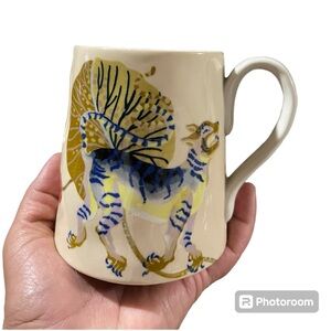Anthropologie Glazed Stoneware Tiger Mug by Sarah Gordon for Anthropologie, EUC